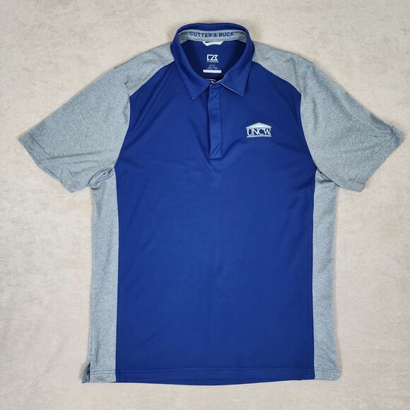 UNCW Seahawks Polo Shirt Blue gray Drytec 50+ UPF Wilmington NC COLLEGE SPORT M - Picture 1 of 10